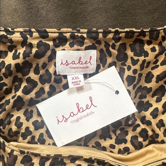 Isabel by Ingrid &Isabel Animal Print Long Sleeve Ruched Maternity Dress XXL NEW - Picture 6 of 10